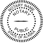 Alaska Round Pre-Inked Notary Stamp, 1 3/4" W