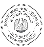 Louisiana Round Pre-Inked Notary Stamp, 1 3/4" W