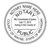 Michigan Notary Stamp - Round