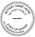 Kansas Notary Stamp - Pre-Inked Round