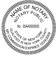 New York Notary Stamp - Round